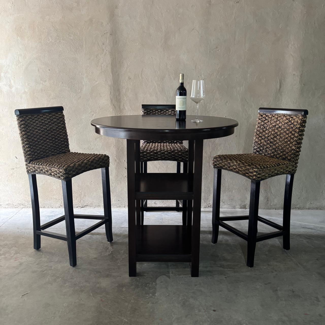 4 SEATER WICKER BAR SET