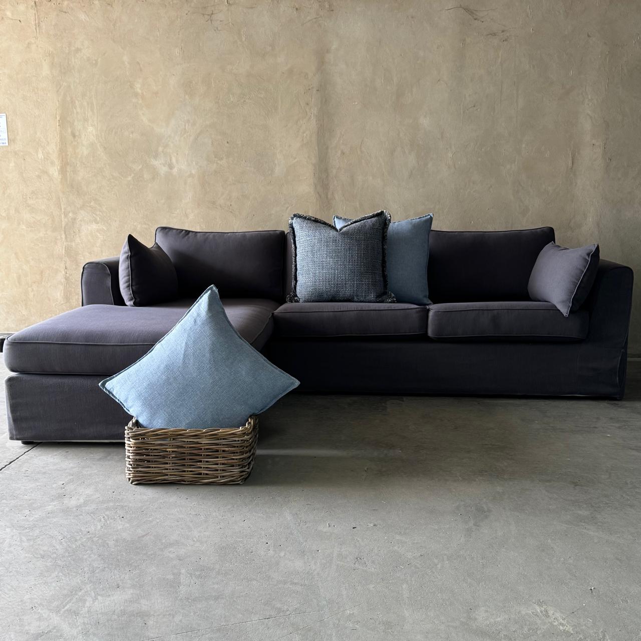 CORICRAFT L-SHAPED SLIPCOVER COUCH