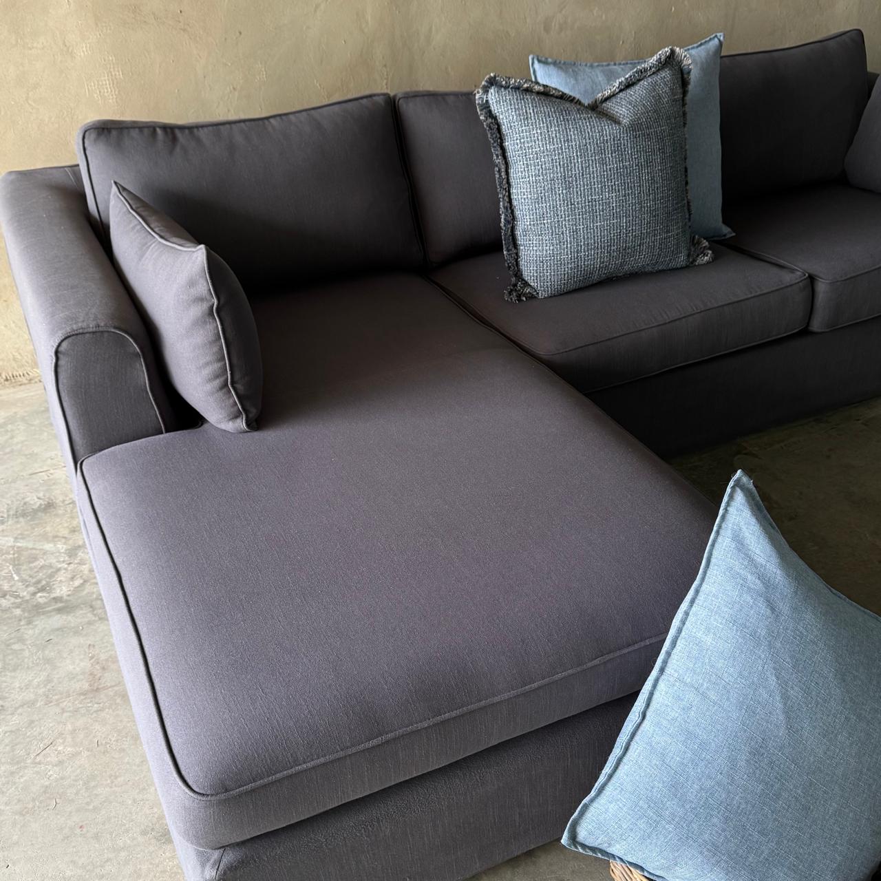 CORICRAFT L-SHAPED SLIPCOVER COUCH