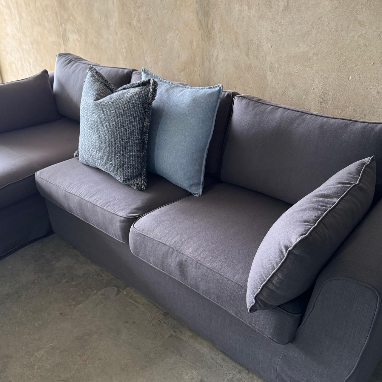 CORICRAFT L-SHAPED SLIPCOVER COUCH