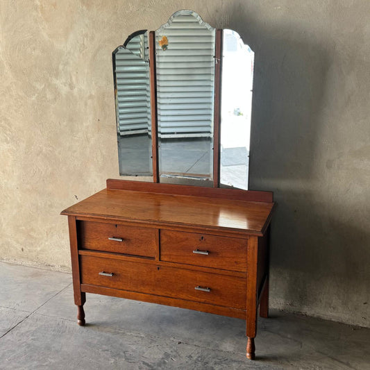 ANTIQUE DRESSER WITH MIRRORS