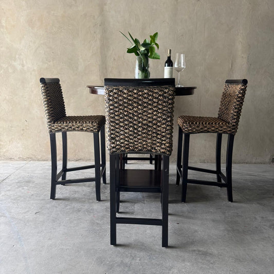 4 SEATER WICKER BAR SET