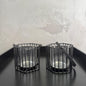 BLACK CAGE CANDLE HOLDERS SET
