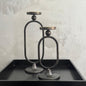 BLACK CANDLE HOLDERS SET