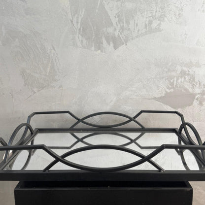 BLACK MIRROR & METAL TRAY