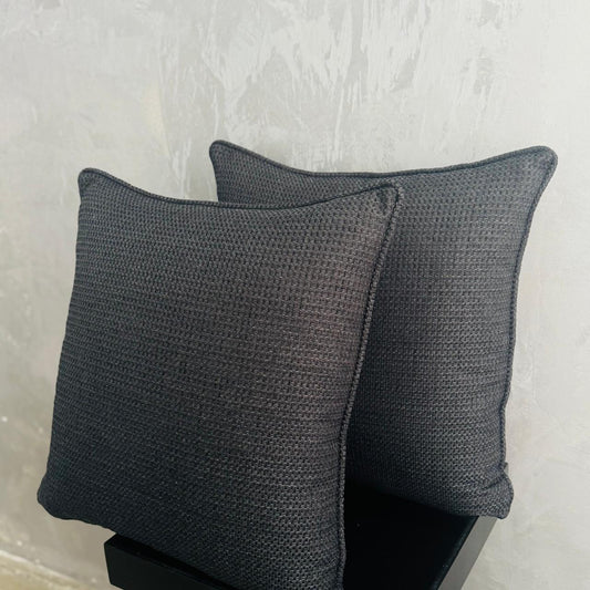 BLACK TEXTURED SCATTER CUSHION SET OF 2