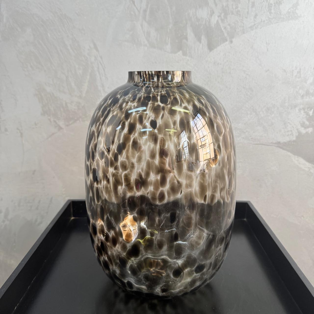 LARGE BLACK SPLASH VASE