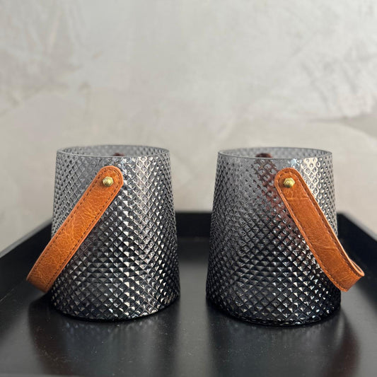 BLUE GREY MINI LANTERN SET OF 2