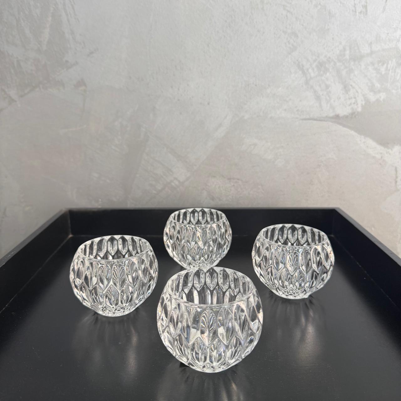 CRYSTAL CANDLE HOLDERS SET OF 4