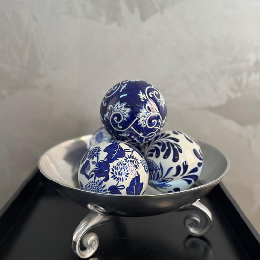 DARK BLUE & WHITE DECORATIVE BALLS