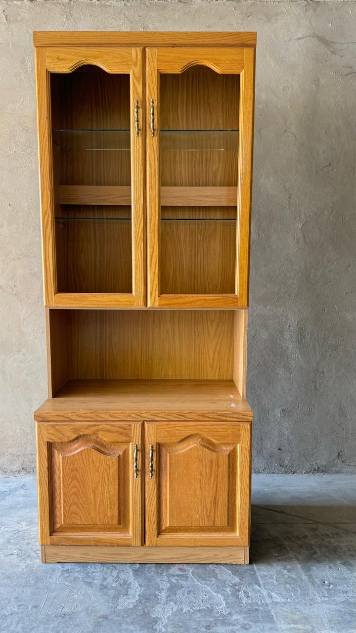 PINE DISPLAY CABINET