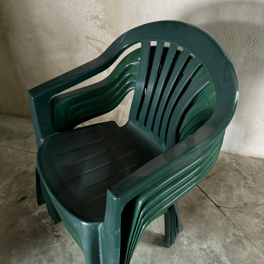 GREEN PLASTIC CHAIRS