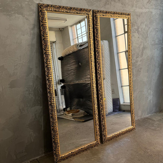 ANTIQUE GOLD & BLACK MIRRORS
