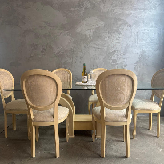 BEECHWOOD 6 SEATER DINING ROOM TABLE AND CHAIRS