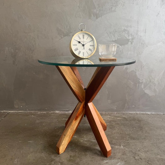 CORICRAFT GLASS TOP TABLE