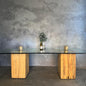 SEVENS LOG BASE GLASS DINING ROOM TABLE